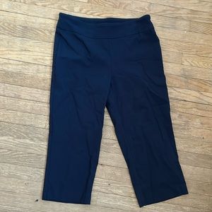 Navy Blue Capri Clam Diggers Crop Stretch Crop Pants M